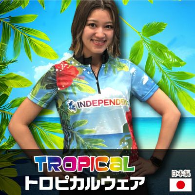 ladycat】【 日本製 】 トロピカル ウェア ポロシャツ ＆ ジップポロ